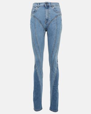 Mugler High-Rise Skinny Jeans - Blau