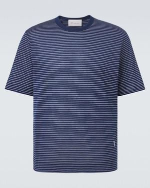 Ami Paris T-Shirt Aus Baumwoll-Jersey - Blau