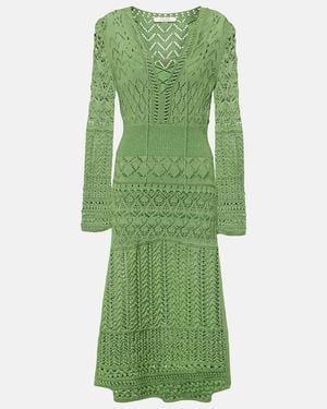 Dorothee Schumacher Seductive Lace Pointelle Midi Dress - Green