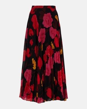 Erdem Floral Print Pleated Skirt - Red