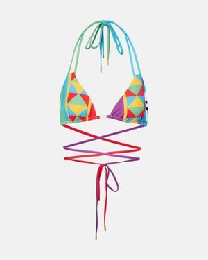 Loewe Paula's Ibiza Bedrucktes Bikini-Oberteil - Weiß