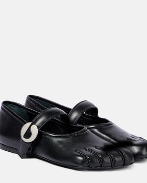 Coperni Leather Mary Jane Flats - Black