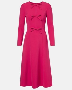 Carolina Herrera Bow-Detail Crepe Midi Dress - Pink