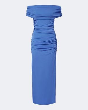 Carolina Herrera Vestido Midi De Jersey Fruncido - Azul