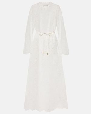 Zimmermann Ottie Embroidered Cotton Maxi Dress - White