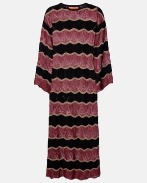 La DoubleJ Hang Ten Cotton-Blend Lame Kaftan - Red