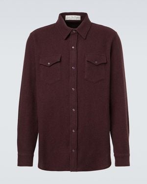 God's True Cashmere Claret Cashmere Shirt With Amethyst - Red