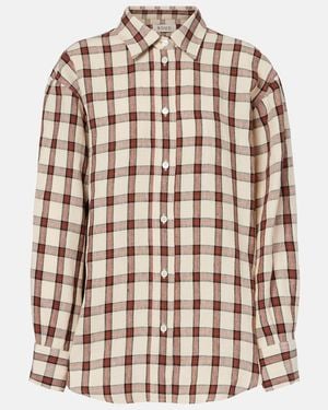 Rohe Checked Linen Shirt - Pink