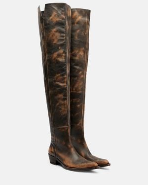 KHAITE Clive 35 Leather Over-The-Knee Boots - Brown