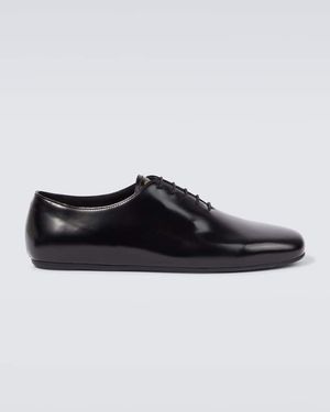 Prada Schnuerschuhe Aus Leder - Schwarz