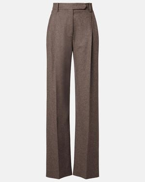 Gabriela Hearst Pantalones Anchos Henge De Lana Y Cachemir - Marrón