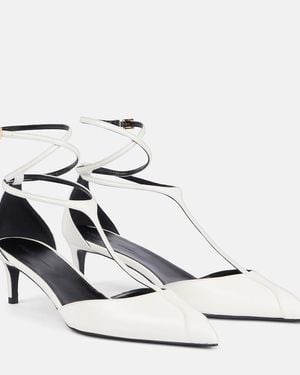 KHAITE Mia 45 Leather Court Shoes - White