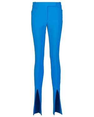 The Attico Freja High-Rise Techno Crepe Pants - Blue