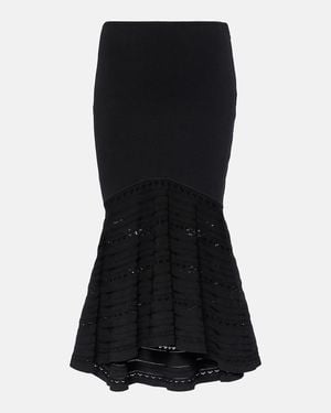 Victoria Beckham Flared Midi Skirt - Black
