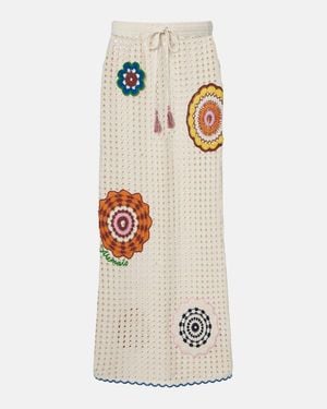 ALÉMAIS Elma Crochet Embroidered Cotton Maxi Skirt - White