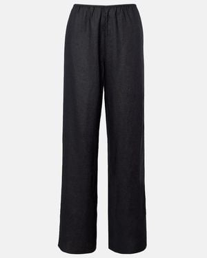 Doen Lavon Linen Straight Trousers - Blue