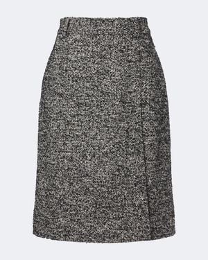 Dolce & Gabbana Wool, Silk, And Alpaca-Blend Tweed Pencil Skirt - Gray