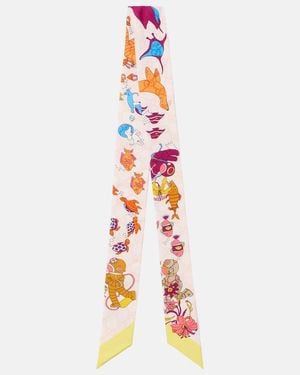 Gucci Panuelo De Sarga De Seda Estampado - Blanco