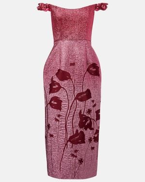 Markarian Amina Floral Lame Corset Dress - Purple