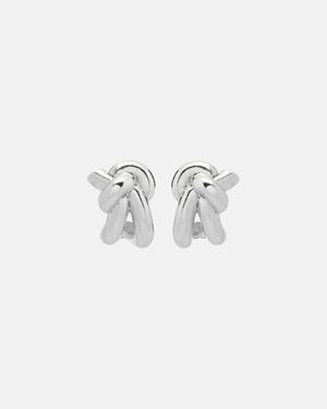 Bottega Veneta Pendientes Knot De Plata De Ley - Blanco