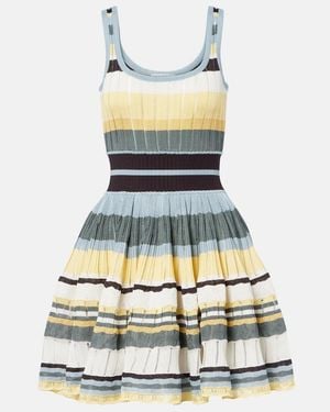 Alaïa Knitted Striped Minidress - Multicolour