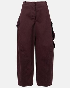 Alaïa Cotton Twill Cargo Trousers - Purple