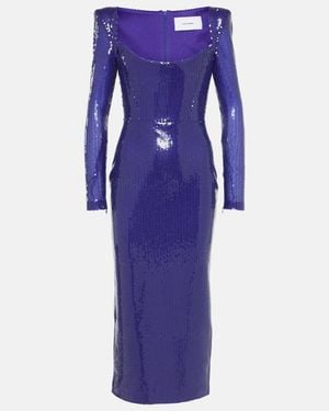 Alex Perry Sequined Midi Dress - Purple