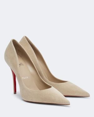 Christian Louboutin Miss Z Suede Court Shoes - Natural