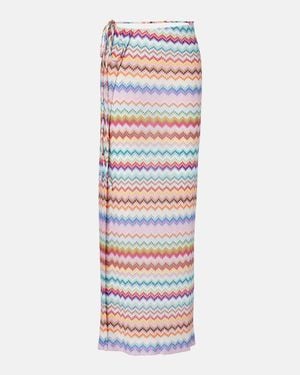 Missoni Zigzag Lame Wrap Skirt - White