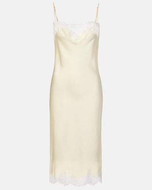 Stella McCartney Lace-Trimmed Satin Slip Dress - Natural
