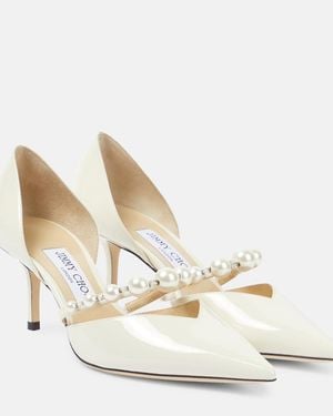 Jimmy Choo Aurelie Court Shoes With Crystal Embellishments - White