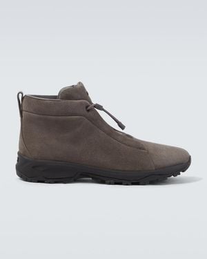 ZEGNA Triple Stitch Vetta Suede Trainers - Brown