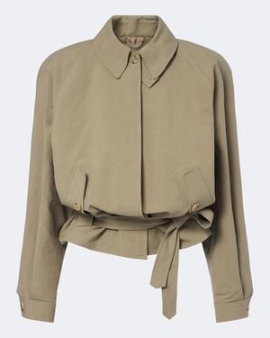 Magda Butrym Belted Cotton Jacket - Green