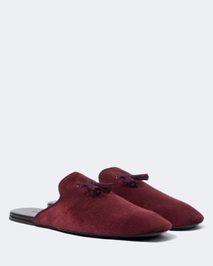 Gucci Tasselled Velvet Mules - Red
