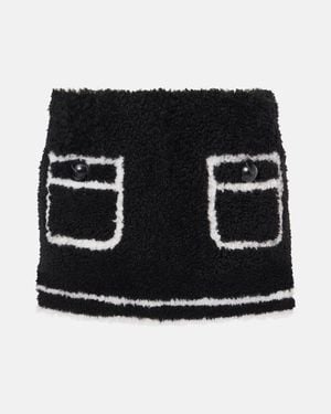 Blancha Minirock Aus Shearling - Schwarz