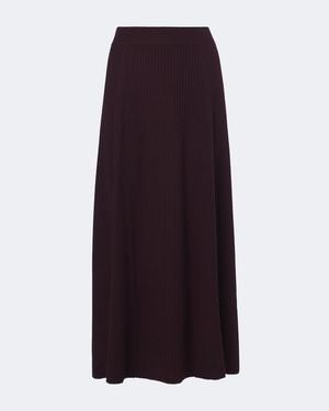 JOSEPH Hallie Ribbed-Knit Wool-Blend Midi Skirt - Purple