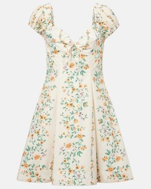 Agua Bendita Mati Floral Cotton Poplin Minidress - Metallic