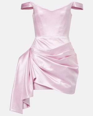 Alex Perry Draped Duchess Satin Minidress - Pink