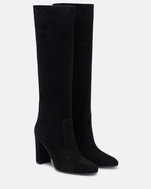 Gianvito Rossi Glen 85 Suede Knee-High Boots - Black