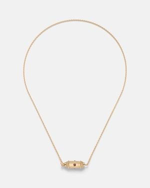Marie Lichtenberg Coco Micro 18Kt Locket Necklace With Rubies - Metallic