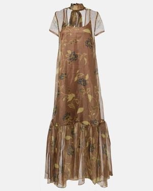 STAUD Calluna Floral Organza Maxi Dress - Natural