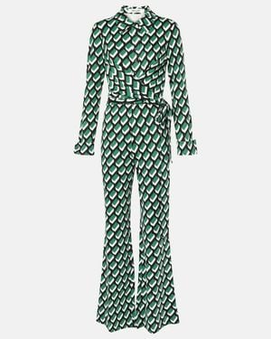 Diane von Furstenberg Michele Printed Jumpsuit - Green