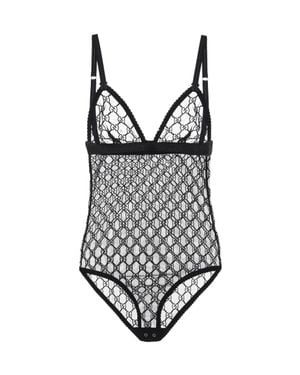 Gucci Body aus gg tüll - Schwarz