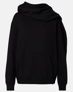 Courreges Asymmetric Cotton Jersey Sweatshirt - Black