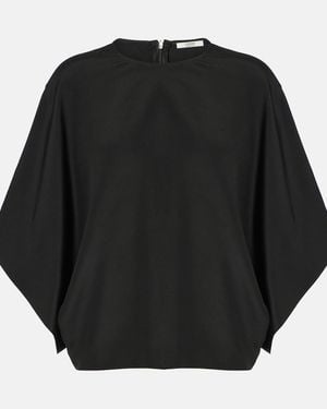 FFORME Tenley Draped Silk Top - Black