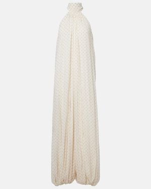 ROTATE BIRGER CHRISTENSEN Polka-Dot Chiffon Jumpsuit - White