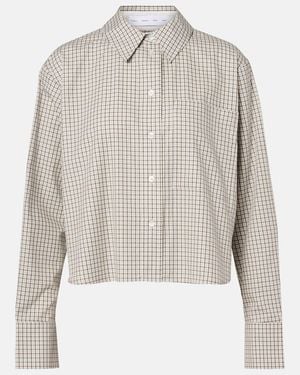 Proenza Schouler Label Checked Cotton Shirt - Grey