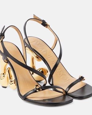 JW Anderson Jw Bubble Heel Leather Sandals - Metallic