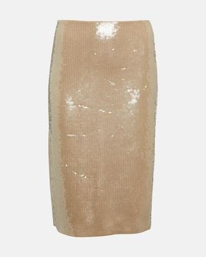 Nili Lotan Bonne Sequined Midi Skirt - Natural