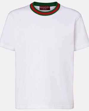 Gucci Webstripe Cotton Jersey T-Shirt - White
